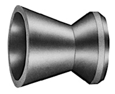 A flat-headed wadcutter air gun pellet, 4.5 mm, seen from the side